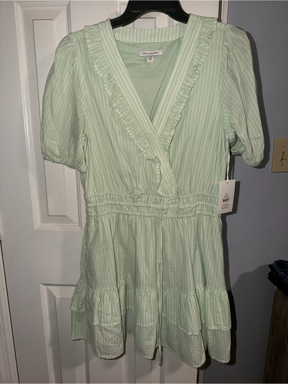 Light Green Ruffle-Trim Dress nwt